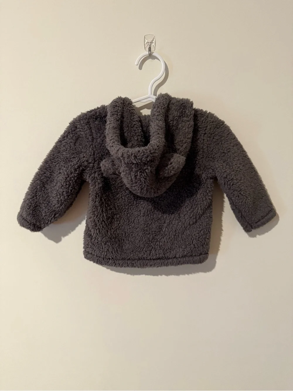 Carter's Plush Hooded Baby Jacket - Charcoal Gray